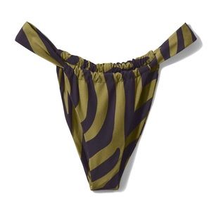 Brand New with Tags Sold Out! Inamorata Neptune Bikini Bottoms XS Olive Zebra